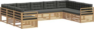 vidaXL Conjunto De Sof&aacute;s De Exterior 9 Uds. Blanco Y Antracita Vidaxl