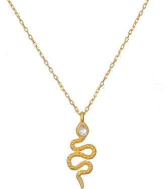Satya Jewelry Enduring Individuality White Topaz Snake Necklace