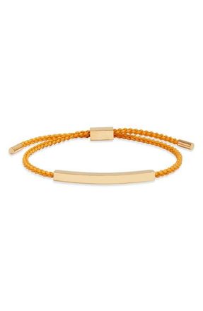 Clifton Wilson Mens Braided Pull Through Bracelet in Gold/Orange at Nordstrom