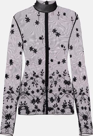 Toteme Blusa in tulle con ricamo