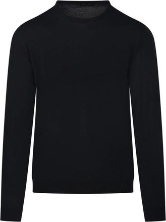Roberto Collina Round-neck Knitwear, male, Black, 2XL, Nero Round Neck Jumper
