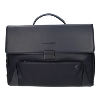 Piquadro Tassen, Heren, Blauw, ONE Size, Leer, Leren Zakelijke Tas en Laptoptas