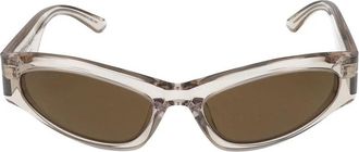 Balenciaga Beige Bruine Zonnebril Bb 0387S Stijl - Dames - Zonnebrillen - Beige - 58 MM - Accessoires