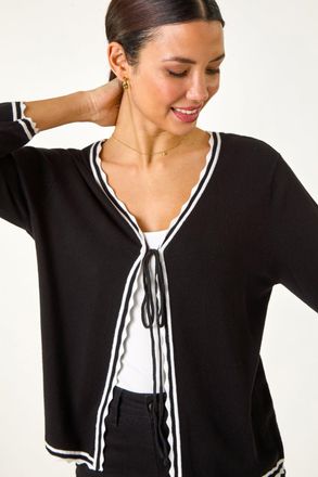 Roman Scallop Edge Tie Cardigan