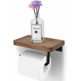 OEM Portarrollos De Papel Higi&eacute;nico Con Estante C&oacute;ncavo, Portarrollos De Papel Higi&eacute;nico Con Montaje En Pared Para Estante De Madera (autoadhesivo O Perfo