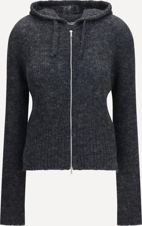 Our Legacy Felpa con Cappuccio e zip in misto alpaca Woman 40