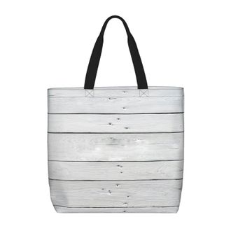 Generic Women Handbag White Rustic Wood Ladies Shopping Shoulder Bag Large Capacity Casual Crossbody Bags, For Holiday, Christmas, Swim, Gym, School