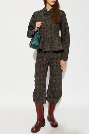 Ganni Cargo Trousers, Womens, Green