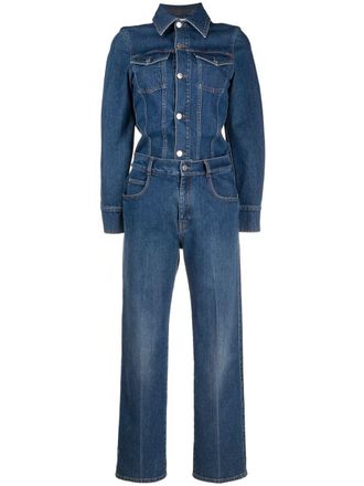 Stella McCartney vintage-wash denim jumpsuit - women - Cotton - 38 - Blue