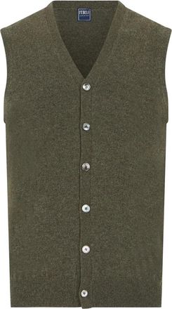 Fedeli Mouweloze Vest - Heren - Spencers - Groen - M - Kasjmier - Truien & Vesten
