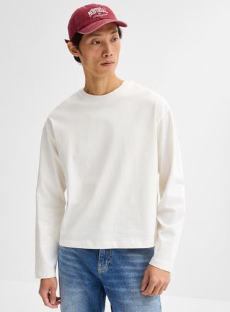 Le 31 Mens Long-sleeve organic cotton T-shirt Oversized fit