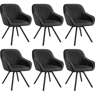 TecTake Armchair Snug Set Of 6 - Black | Size: 6 Pack