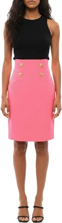 Balmain Pink Knee Length Skirt