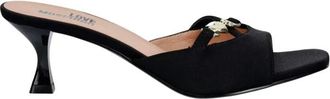 Love Moschino Sandal met logo-detail - Dames - Muiltjes - Zwart - 36 EU - Leer - Schoenen