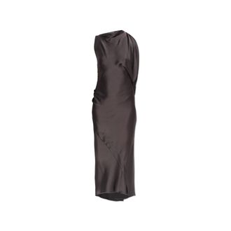 Victoria Beckham Midi Dresses, female, Gray, Size: 2XS Asymmetric Dress With a Slit