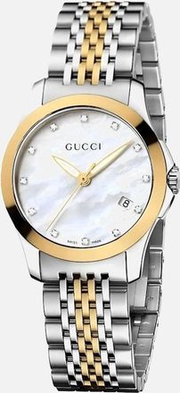Gucci Womens Gucci YA126513 G-Timeless Mother of Pearl Dial Ladies Watch - Silver