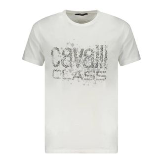 Cavalli T-Shirts, male, White, Size: 2XL Short Sleeve T-Shirt