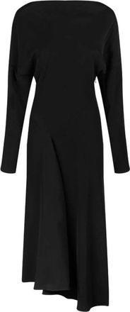P.A.R.O.S.H. Midi-jurk - Dames - Casual kleedjes - Zwart - L - Polyester - Kleedjes
