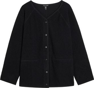 Eileen Fisher Eileen Fisher Textured Stretch-cotton Jacket - Black - L (UK 18-20 / XL)