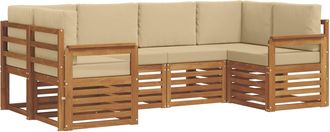 vidaXL Conjunto De Sof&aacute;s De Exterior 6 Uds. Natural Vidaxl