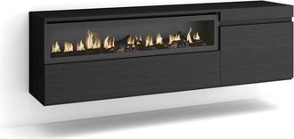 Skraut Home Skraut Home - Mueble Tv, Televisi&oacute;n, Muebles De Sal&oacute;n, Almacenaje, 150x45x35cm, Para Tv Hasta 65, Chimenea El&eacute;ctrica, Colgado, Suspendido, Estilo Mode