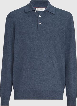 Brunello Cucinelli Men & apos;s Cashmere Knit Long-Sleeve Polo Shirt
