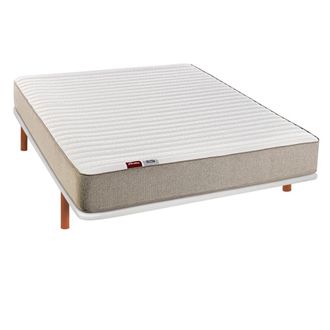 Pikolin Pack colch&oacute;n y base tapizada blanca 140x190 56cm montaje y retirada