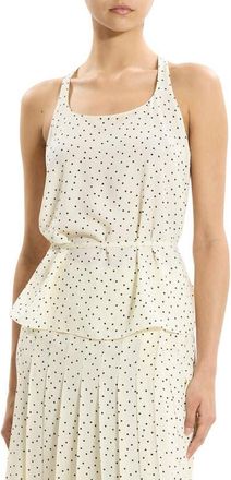 Theory Dot Print Belted Tank Top in Ivory Multi at Nordstrom, Size X-Large