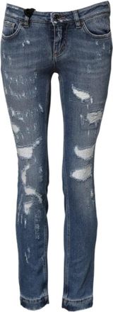 Dolce & Gabbana Blauwe Pretty Skinny Denim Jeans - Dames - Slim Fit Jeans - Blauw - 2XS - Denim - Jeans
