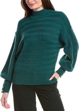 Elie Tahari Balloon Sleeve Turtleneck Cashmere Sweater