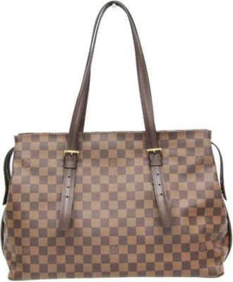 Louis Vuitton Tweedehands Canvas Louis Vuitton tassen - Dames - Vintage Shopper - Bruin - ONE Size - Vintage