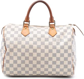 Louis Vuitton Pre-owned Womens Damier Azur Speedy 30 - Light Grey Textile - One Size