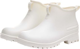 Generic Mens Ankle Rain Boots Lightweight, Outdoor Boot Waterproof Casual Shoes Low Heel Walking Boots Slop On Trekking Shoe Anti Slip Hiking Boot Fashion Wal