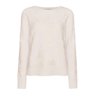 Elena Miro Maglia Scollo a Barca - - Knitwear - Donna - Bianco - S