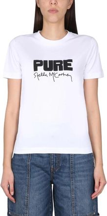 Stella McCartney Pure Logo T-Shirt - Dames - T-shirts - Wit - L - Tops