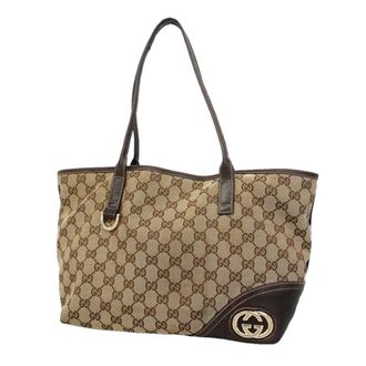 Gucci Brown Canvas Tote Bag (Pre-Owned)