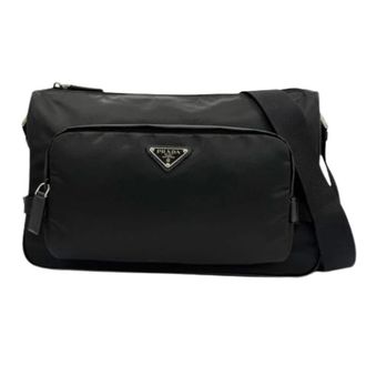 Prada Pre-owned Nylon Shoulder Bag - Heren - Pre-owned - Zwart - Maat: ONE Size Nylon