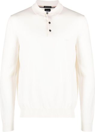 BOSS logo-embroidered virgin wool polo shirt - men - Virgin Wool - 3XL - White