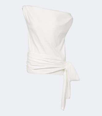 Proenza Schouler Zafira asymmetric cotton jersey top