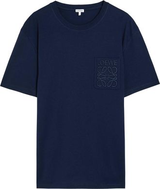 Loewe Logo-embroidered Cotton T-shirt - Navy - L