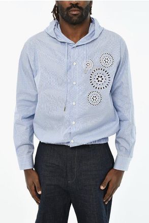 Dsquared2 Camicia Crop a Righe con Cappuccio taglia 46