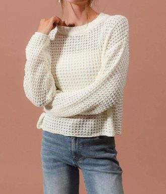 So Me Christi Crochet Sweater In Ivory