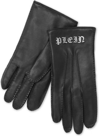 Philipp Plein Mid-Gloves Gothic Plein - Heren - Handschoenen - Zwart - 7 IN - Leer - Accessoires