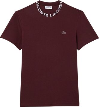 Lacoste Heren Piqué Jacquard T-shirt (Kastanjebruin Rood)