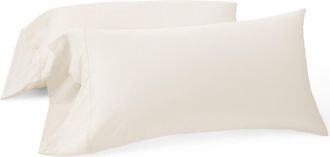 Coyuchi Cloud Soft Set of 2 Organic Cotton Sateen Pillowcases in Undyed Scalloped at Nordstrom, Size Queen