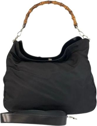 Gucci Pre-owned Shoulder Bags, female, Black, Size: ONE SIZE Pre-owned Nylon Shoulder Bag
