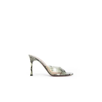 Amina Muaddi Heeled Mules, female, Multicolor, Size: 6 US PVC Stiletto Heel Sandals