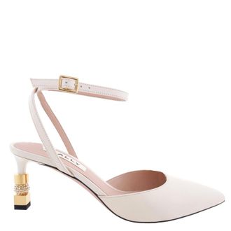 Bally Tatjana 65 Pointed-Toe Leather Pumps, Brand Size 37 ( US Size 6.5 )