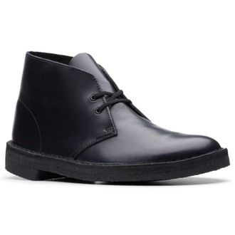 Clarks Desert Boot Polished Smooth Leather Mens Ankle Boots - Black - Size:UK 7.5