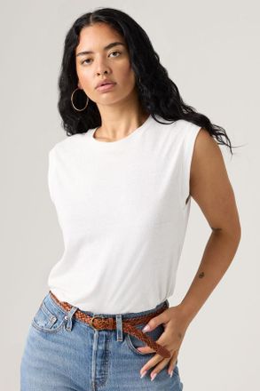 Levi's Camiseta sin mangas cuadrada - Mujer - 2XS - Blanco / White + Slub